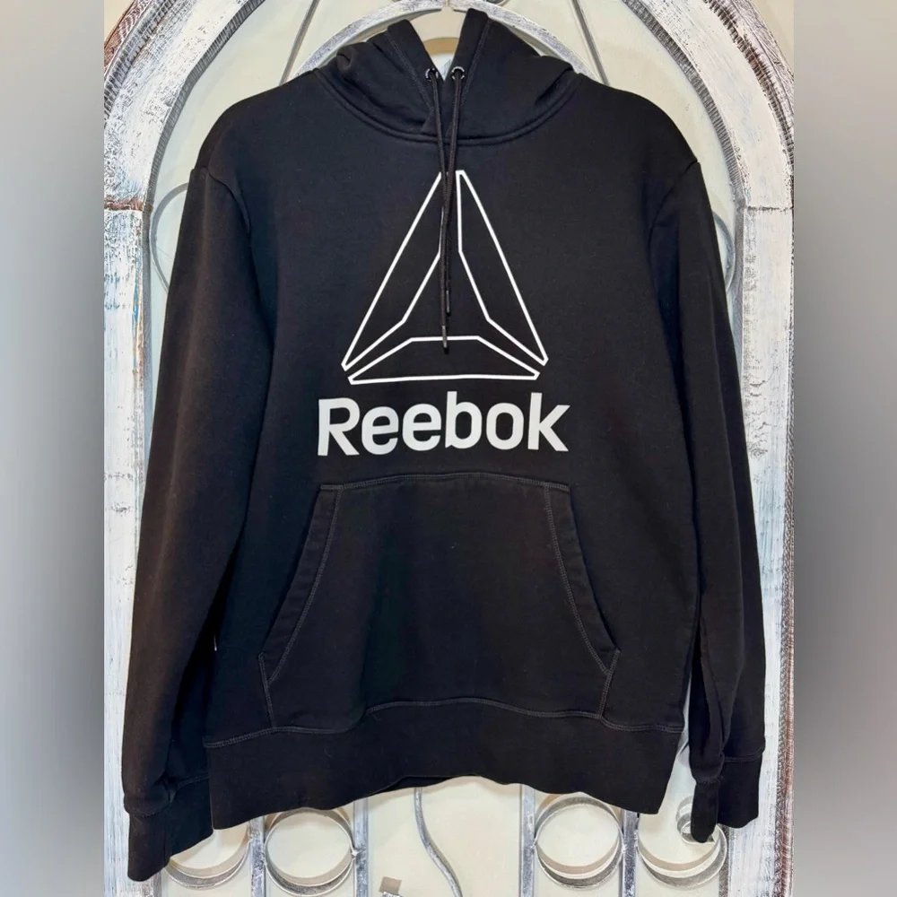 Reebok Men's Black Hoodie Sweatshirt #1022